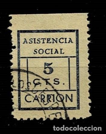 Briefmarken: Guerra Civil CARRION DE LOS CESPEDES Asistencia Social Fesofi n&ordm; 8 Color AZUL s. AMARILLO Usado
