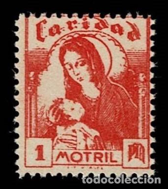 Briefmarken: Guerra Civil MOTRIL LeyendaCARIDAD Fesofi n&ordm; 23 Valor 1 pta. Color ROJO Sin fijasellos