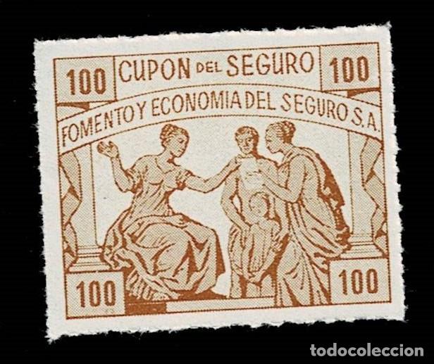 Briefmarken: L6-16 VI&Ntilde;ETA CUPON DEL DEGURO - FOMENTO Y ECONOMIA DEL SEGURO DE 100 PTAS. COLOR SIENA