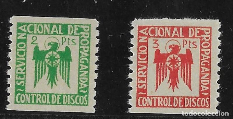 Sellos: VI&Ntilde;ETAS VARIAS 2 Y 3 PTAS &rdquo; CONTROL DE DISCO&rdquo; - Foto 1