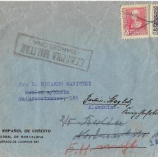 Sellos: 1939 (3 MAY) CARTA FIN DE LA GUERRA CIVIL BARCELONA A ALEMANIA. SELLOS ANULADOS CON LÁPIZ. Lote 379341234