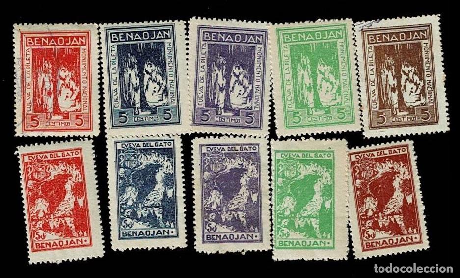 Francobolli: Guerra Civil BENAOJAN Serie completa Lugares Turisticos Fesofi n&ordm; 1-10 Sin fijasellos