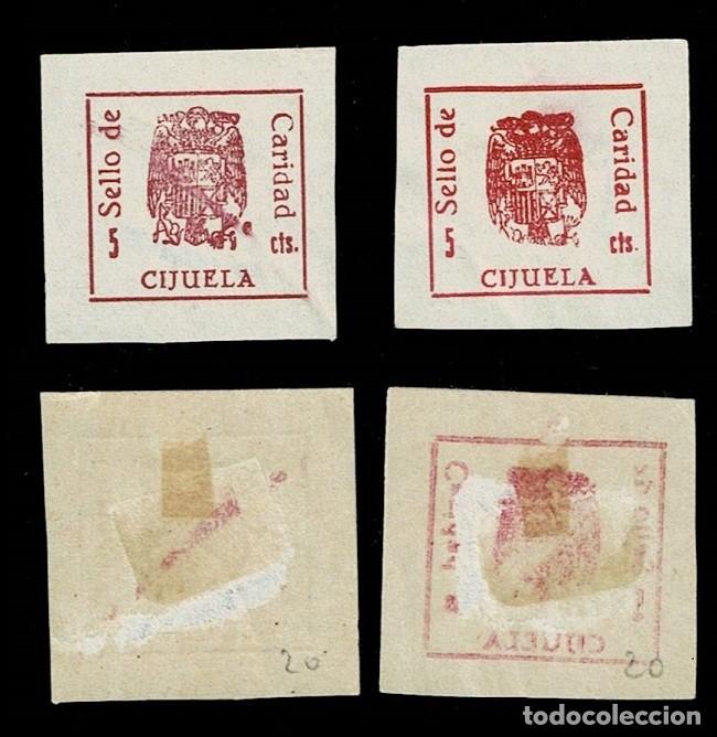 Francobolli: A3-13 Guerra Civil CIJUELA Fesofi n&ordm; 8 Variedad CALCADO AL REVERSO Punto claro, con fijasellos VER.