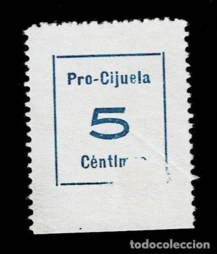 Francobolli: A3-13 Guerra Civil CIJUELA Fesofi n&ordm; 18 Variedad por ERROR DE IMPRESI&Oacute;N Valor 5 cts Color AZUL OSCUR