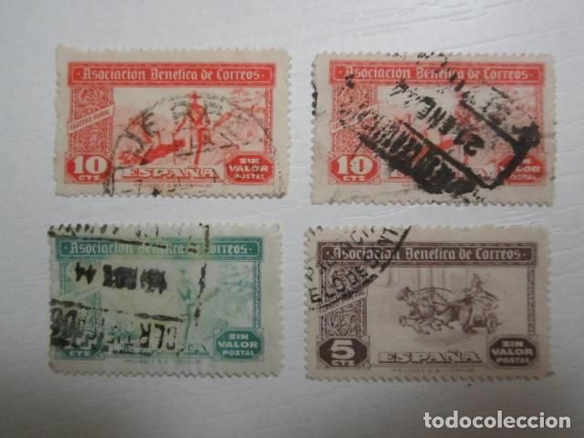 Briefmarken: LOTE 4 SELLOS ASOCIACION BENEFICA DE CORREOS