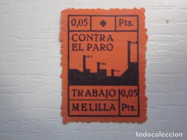 Briefmarken: SELLO BENEFICO GUERRA CIVIL NUEVO CONTRA EL PARO MELILLA