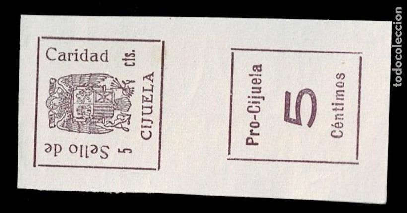 Briefmarken: Guerra Civil CIJUELA Fesofi n&ordm; 13 y 17 EN PAREJA Pro Cijuela Color VIOLETA ROJO Sin fijasellos Ver
