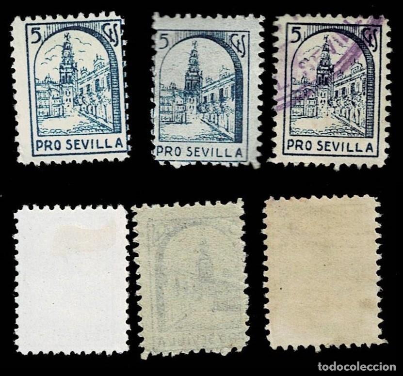 Stamps: Guerra Civil SEVILLA Fesofi n&ordm; 5 y 6(2) Con diferente GOMA Y COLOR. Ver.