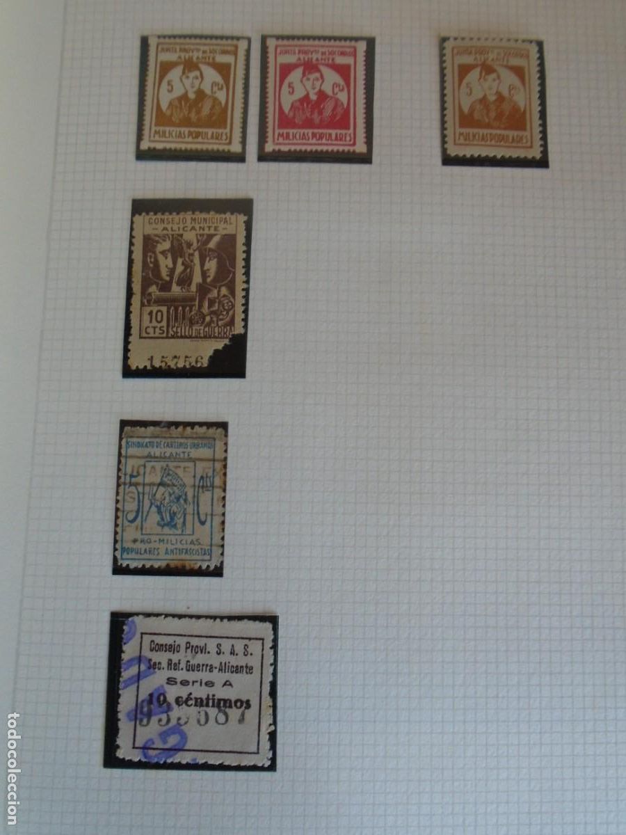 Briefmarken: (VI-17)LOTE DE 5 VI&Ntilde;ETAS REPUBLICANAS DE ALICANTE