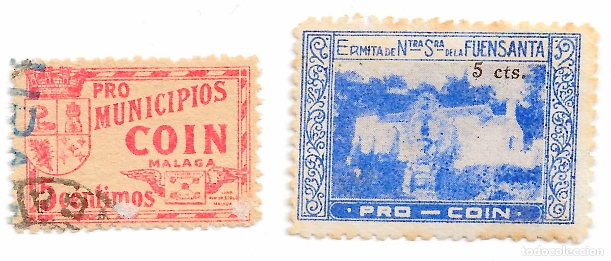 Briefmarken: S278 LOTE 2 VI&Ntilde;ETAS PRO - CO&Iacute;N (M&Aacute;LAGA) 5 CENTIMOS inc ERMITA DE N.TRA SRA. DE LA FUEN SANTA