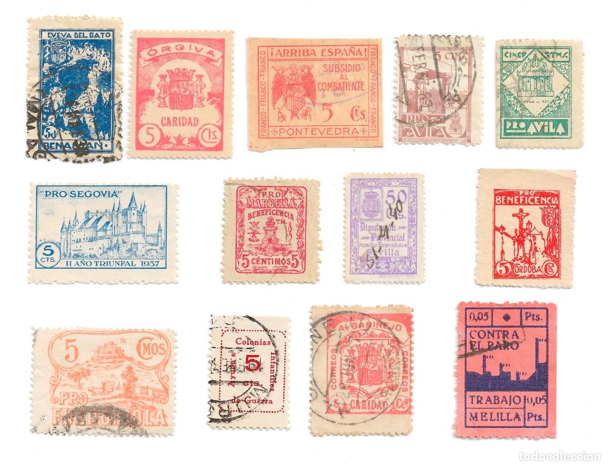 Briefmarken: S280 LOTE 13 VI&Ntilde;ETAS BENEFICENCIA BANDO NACIONAL:SEGOVIA,MARBELLA,AVILA,CORDOBA,SEVILLA,FUENGIROLA..