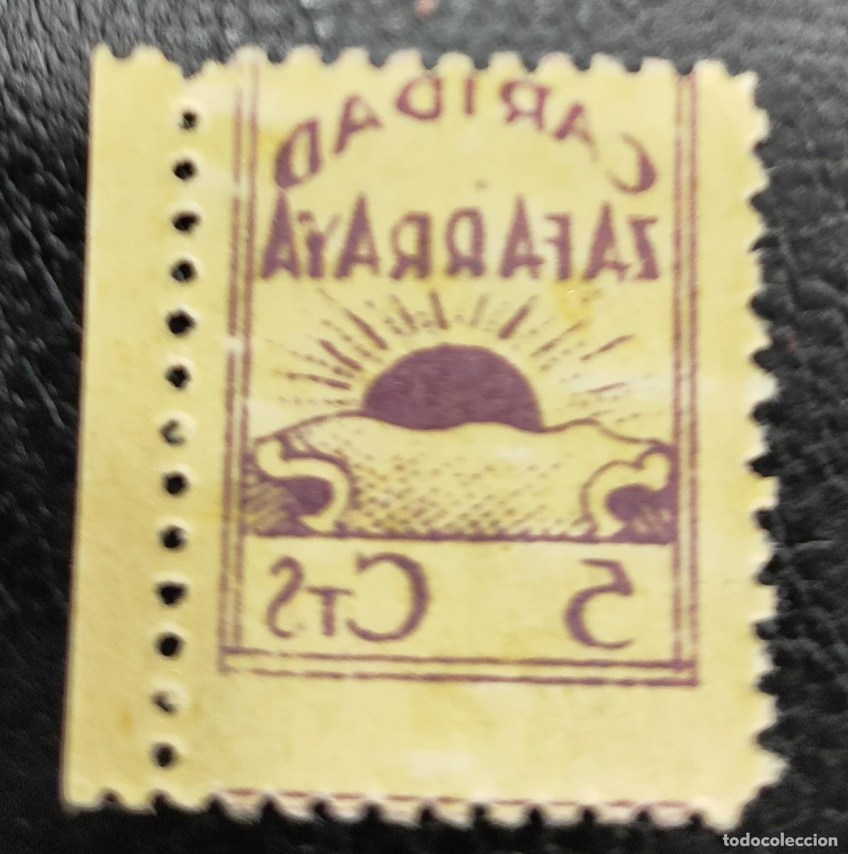 Sellos: ZAFARRAYA ( GRANADA) EDIFIL 1ic *. 5 CTS CARIDAD ZAFARRAYA, CALCADO AL DORSO. - Foto 1