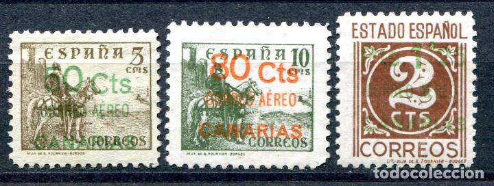 Timbres: Edifil 34/36 de Canarias. Nuevos sin goma