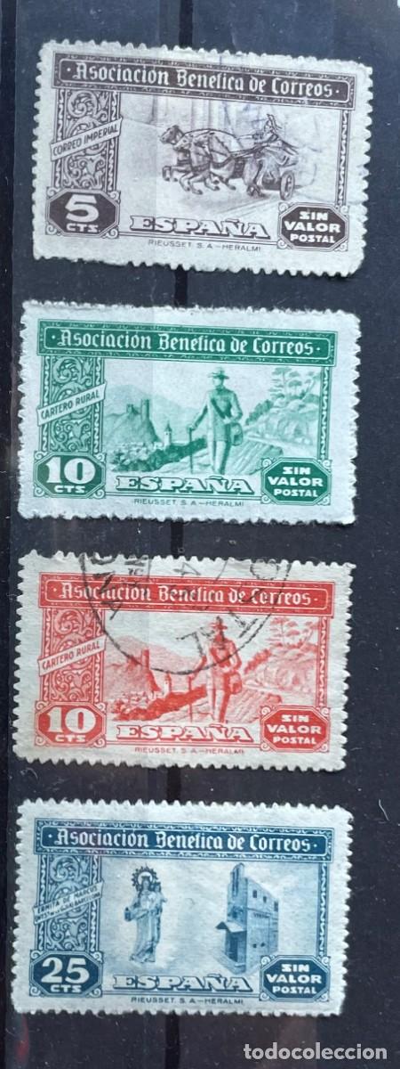Timbres: Vi&ntilde;etas Asociaci&oacute;n Ben&eacute;fica de Correos G&aacute;lvez 89,91,93 y 95 - ver descripci&oacute;n