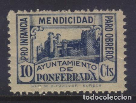 Stamps: S-08312- CASTILLO DE PONFERRADA (LEON) PRO INFANCIA, MENDICIDAD Y PARO OBRERO