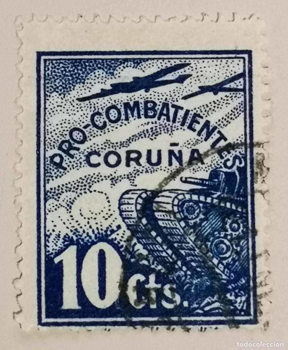 Sellos: USADO - PRO COMBATIENTES CORU&Ntilde;A - 10 cts. - Foto 1