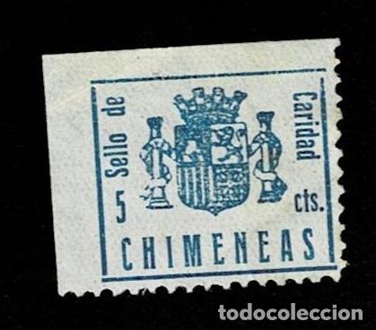 Stamps: Guerra Civil CHIMENEAS Sello de Caridad Fesofi n&ordm; 4 Papel BLANCO (C de Caridad RECTA, Sin fijasellos