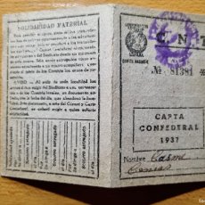 Sellos: C.N.T. CARTA CONFEDERAL 1937 ( SINDICATO UNICO,, ). Lote 399197854