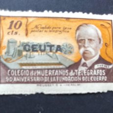 Sellos: SELLO BENEFICO COLEGIO DE HUERFANOS DE TELEGRAFOS -SOBRECARGA CEUTA. Lote 401039764