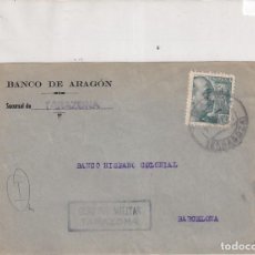 Sellos: FRONTAL DE SOBRE, BANCO DE ARAGÓN. CENSURA MILITAR TARAZONA.. Lote 402238764
