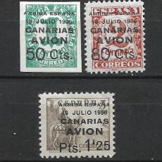Sellos: ESPAÑA CANARIAS 1937 EDIFIL 20/22 ** MNH - 15/7. Lote 402949819