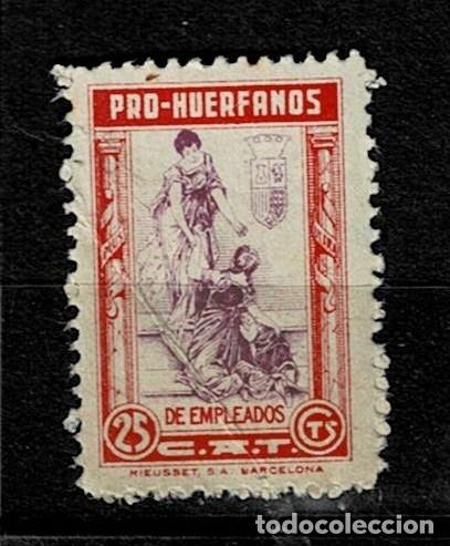 Timbres: 0359 Pro HUERFANOS DE EMPLEADOS de la C.A.T. (Compa&ntilde;ia Arrendataria de Tabacos) Valor 25 cts Sin fij