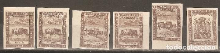 Briefmarken: 1894 FRANQUICIAS POSTAL MILITAR MELILLA EDIFIL 42/47** SIN DENTAR