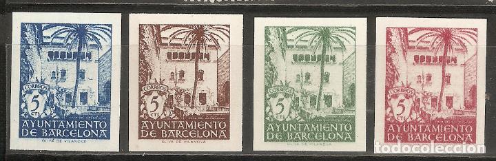 Francobolli: BARCELONA 1945 EDIFIL 65/68** NUEVO SIN FIJASELLOS SIN DENTAR