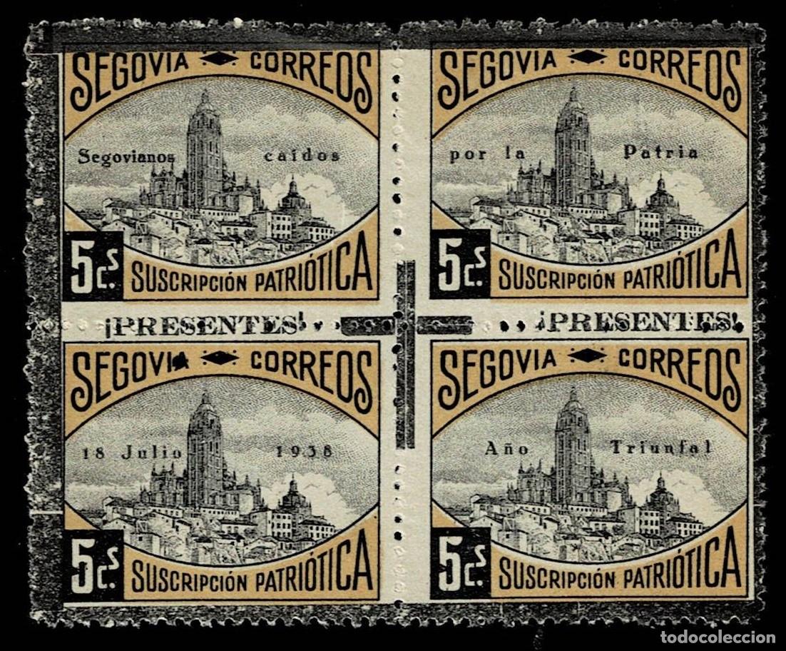 Francobolli: S-15 Guerra Civil SEGOVIA SUSCRIPCION PATRIOTICA Fesofi n&ordm; 51a Variedad SIN III en III A&ntilde;o Triunfal