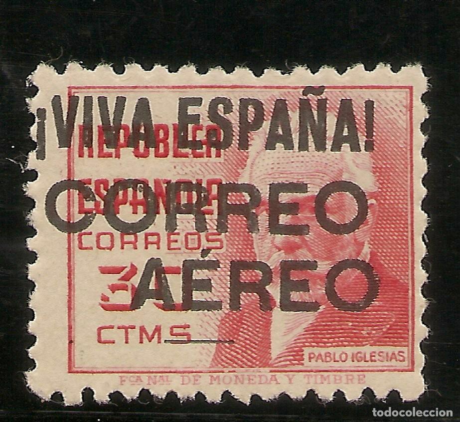 Briefmarken: Locales Patri&oacute;ticos Edifil 75** Mnh 30 C&eacute;ntimos rojo Habilitado 1937 NL1041