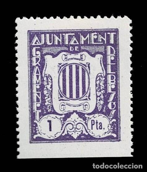 Francobolli: Guerra Civil GRAMENET DE BESOS Fesofi Tipo n&ordm; 1 Valor 1 pta (NO MENCIONADO) Color VIOLETA Con fijase