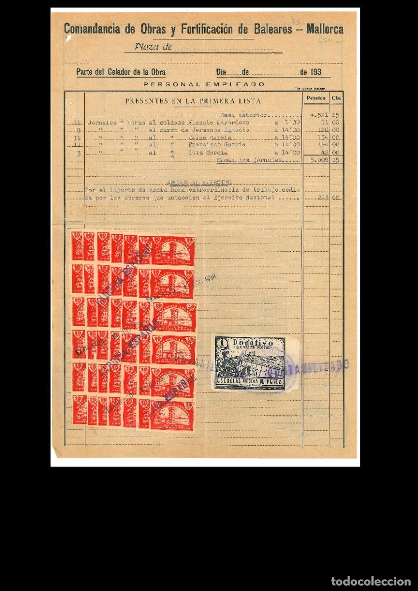 Sellos: Baleares. Documento con 42 vi&ntilde;etas. - Foto 1