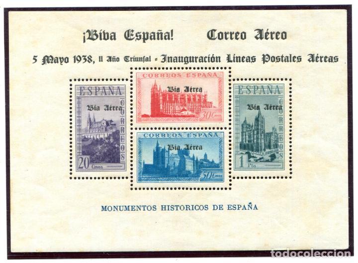 Stamps: Edifil 96 de patri&oacute;ticos de Burgos. Hojita de catedrales, sobrecarga negra. Nueva sin fijasellos