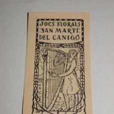 Sellos: VIÑETA ANTIGUO DIBUJO ORIGINAL A TINTA ( PLUMA ) JOCS FLORALS SAN MARTI DEL CANIGÓ 11 OCTUBRE 1902