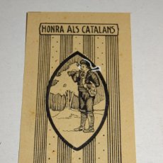 Sellos: CATALANISMO - GRAN GUERRA 1914-1916 DIBUJO A PLUMA ORIGINAL AUTOR TUBAU - HONRA ALS CATALANS MARTRES