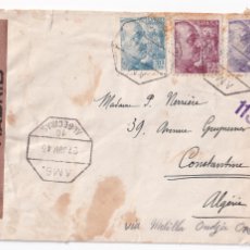 Sellos: SOBRE. AMBULANTE ALGECIRAS. 1945. A ARGELIA. CENSURA GUBERNATIVA DE MADRID