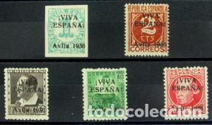 Francobolli: EDIFIL 06-10 Muy bonita serie con marquilla Cem, rara.