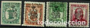 Stamps: EDIFIL 1 /2-4-7hi 4 Valores sobrecarga invertida.