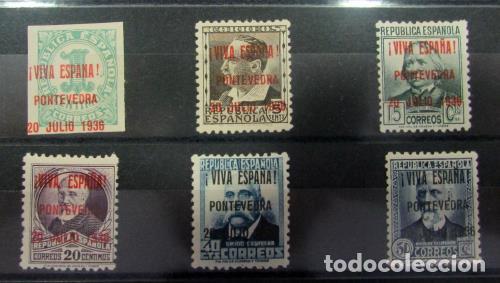 Briefmarken: EDIFIL 2 -6-8/9-13/14hcc 6 Bonitos errores de color en la sobrecarga.