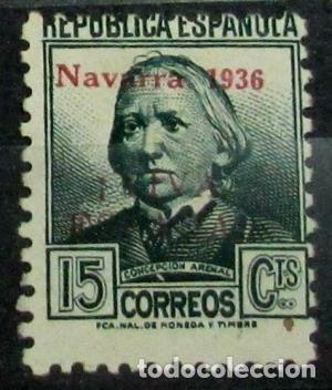 Briefmarken: EDIFIL 4 hcc Muy bonito, cambio de color sobrecarga roja, raro. Varias marquillas.