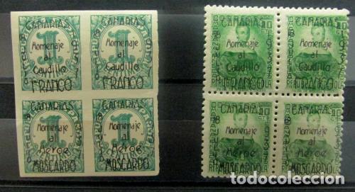 Timbres: EDIFIL 15 -17 Bonitos bloques con sobrecarga repetida.