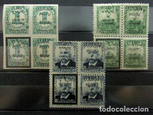 Timbres: EDIFIL 15 hi-7hi-9 Bonitos ejemplares con sobrecarga invertida.