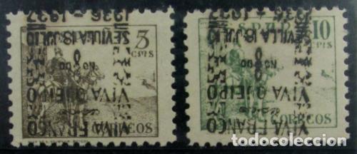 Timbres: EDIFIL 74 hxi/5hxi Preciosos.Los 2 que existen con sobrecarga horizontal invertible.