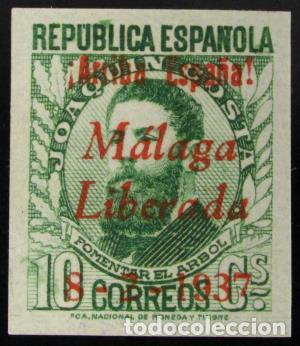 Stamps: EDIFIL 11 h Precioso sello sin dentar y sobrecarga calcada.