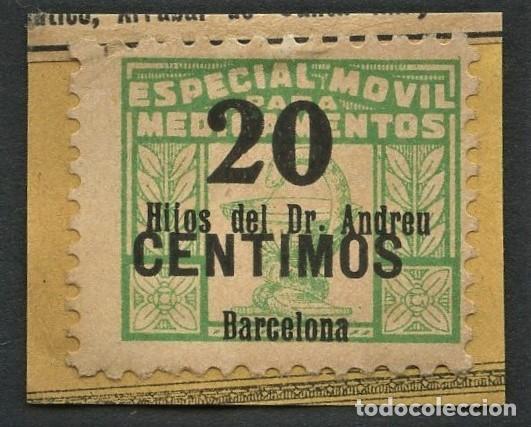 Briefmarken: ESPAÑA, SELLO, FISCAL HABILITADO, ESPECIAL MÓVIL MEDICAMENTOS, DR. ANDREU, 20 CÉNTIMOS