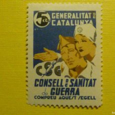 Sellos: REPÚBLICA - AÑO 1936 - CONSELL DE SANITAT DE GUERRA - GENERALITAT DE CATALUNYA - 5 CT. CTS