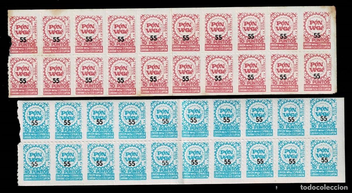 Briefmarken: NC1-3 PON V&eacute;G&Eacute; Cupon de 10 PUNTOS (Union V&Eacute;G&Eacute; ESPA&Ntilde;OLA grantiza este cup&oacute;n) 2 Tiras de Carnet de 10