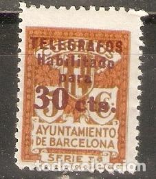 Selos: BARCELONA TELEGRAFOS 1934 EDIFIL 6** SIN FIJASELLOS