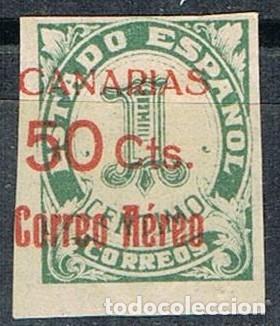 Stamps: 0299. Sello vi&ntilde;eta CANARIAS 1 cto. Guerra Civil, edifil num 37 *