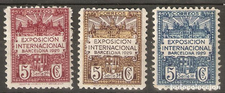 Stamps: BARCELONA 1929 EDIFIL 1/3** SIN FIJASELLOS